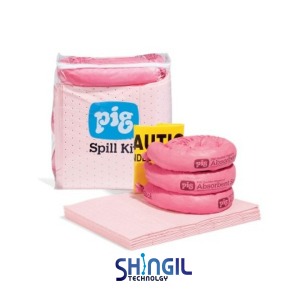 NewPig KIT367 소량 유출용 케미컬 스필키트(Spill Kit) 투명가방 타입 뉴피그 흡착제